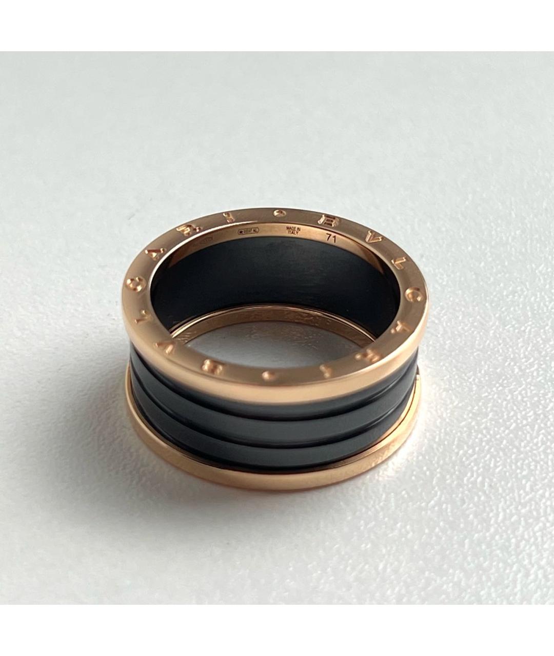 BVLGARI Черное кольцо из розового золота, фото 3