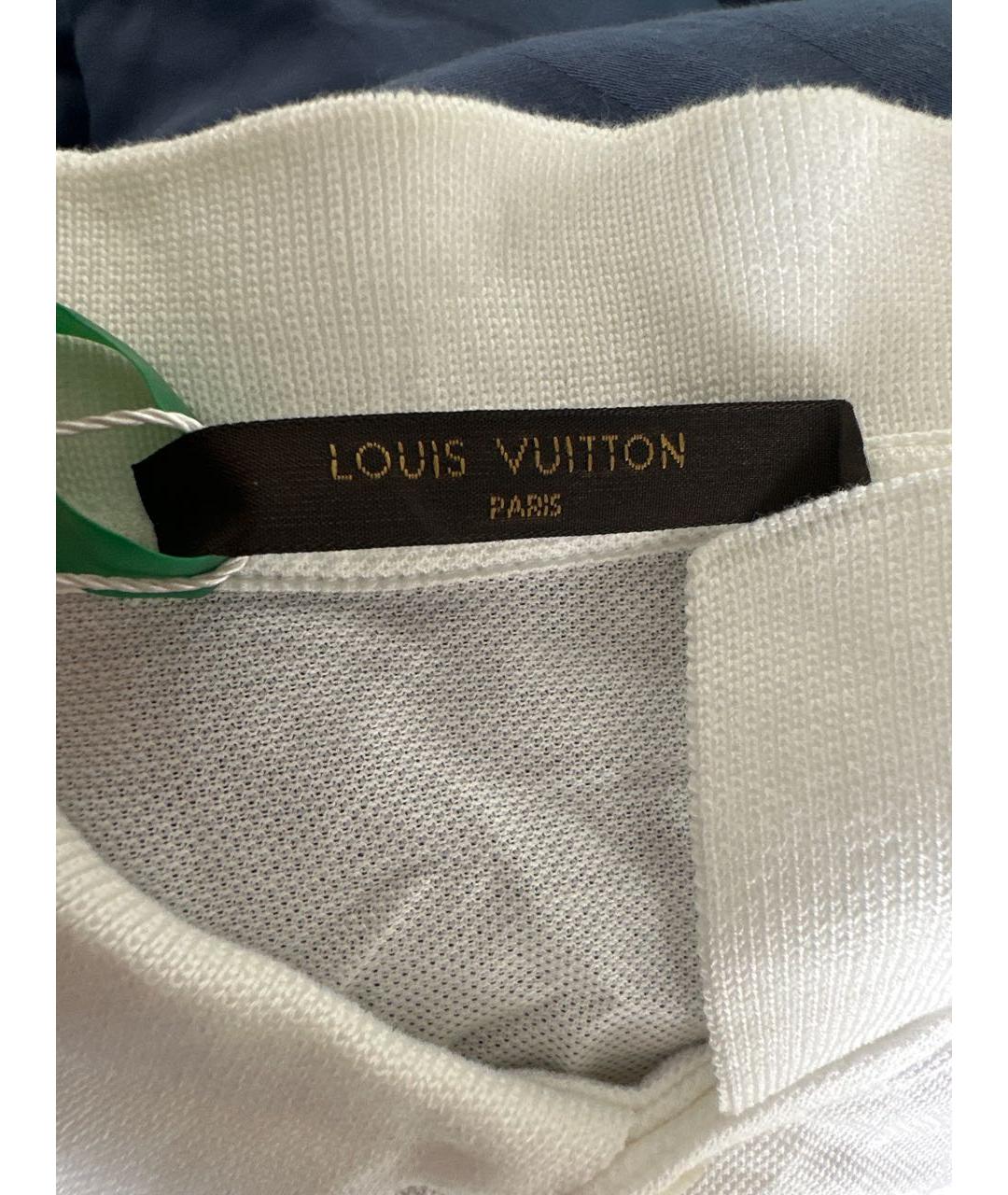 LOUIS VUITTON Белое хлопковое поло с длинным рукавом, фото 8