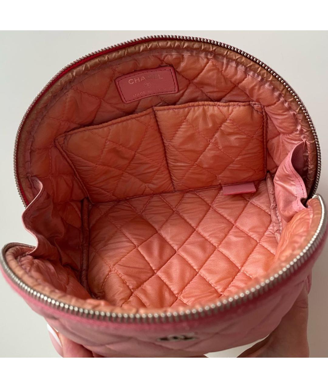 CHANEL Розовая кожаная косметичка, фото 4