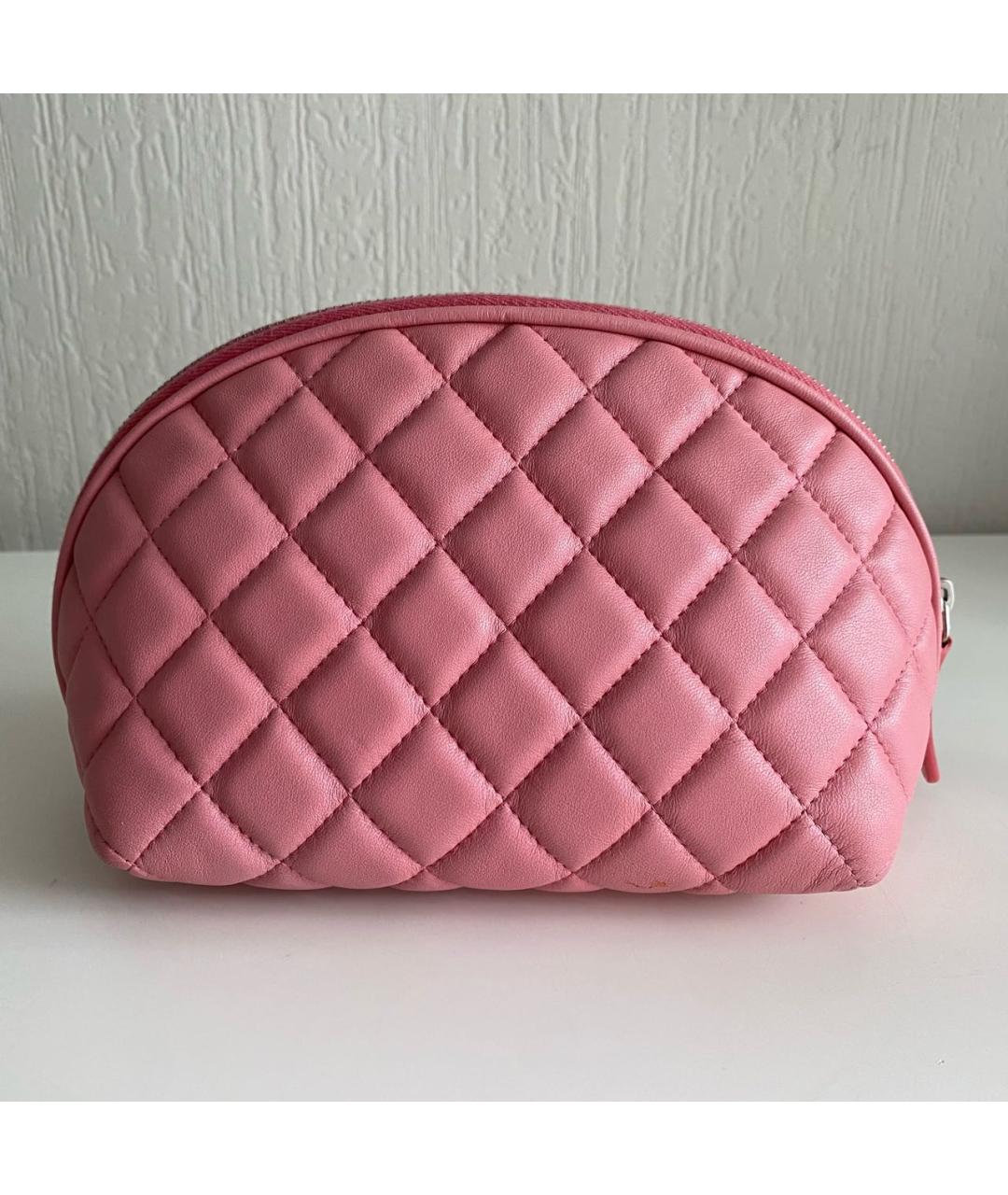 CHANEL Розовая кожаная косметичка, фото 2