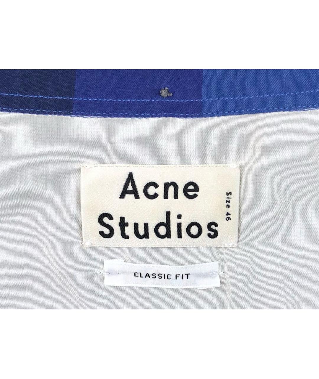ACNE STUDIOS Синяя хлопковая кэжуал рубашка, фото 3