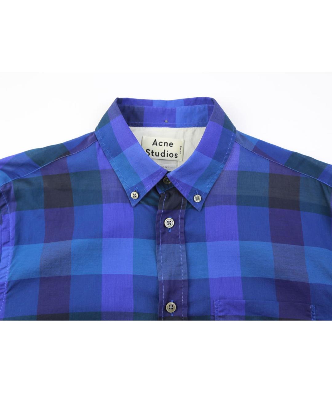 ACNE STUDIOS Синяя хлопковая кэжуал рубашка, фото 6