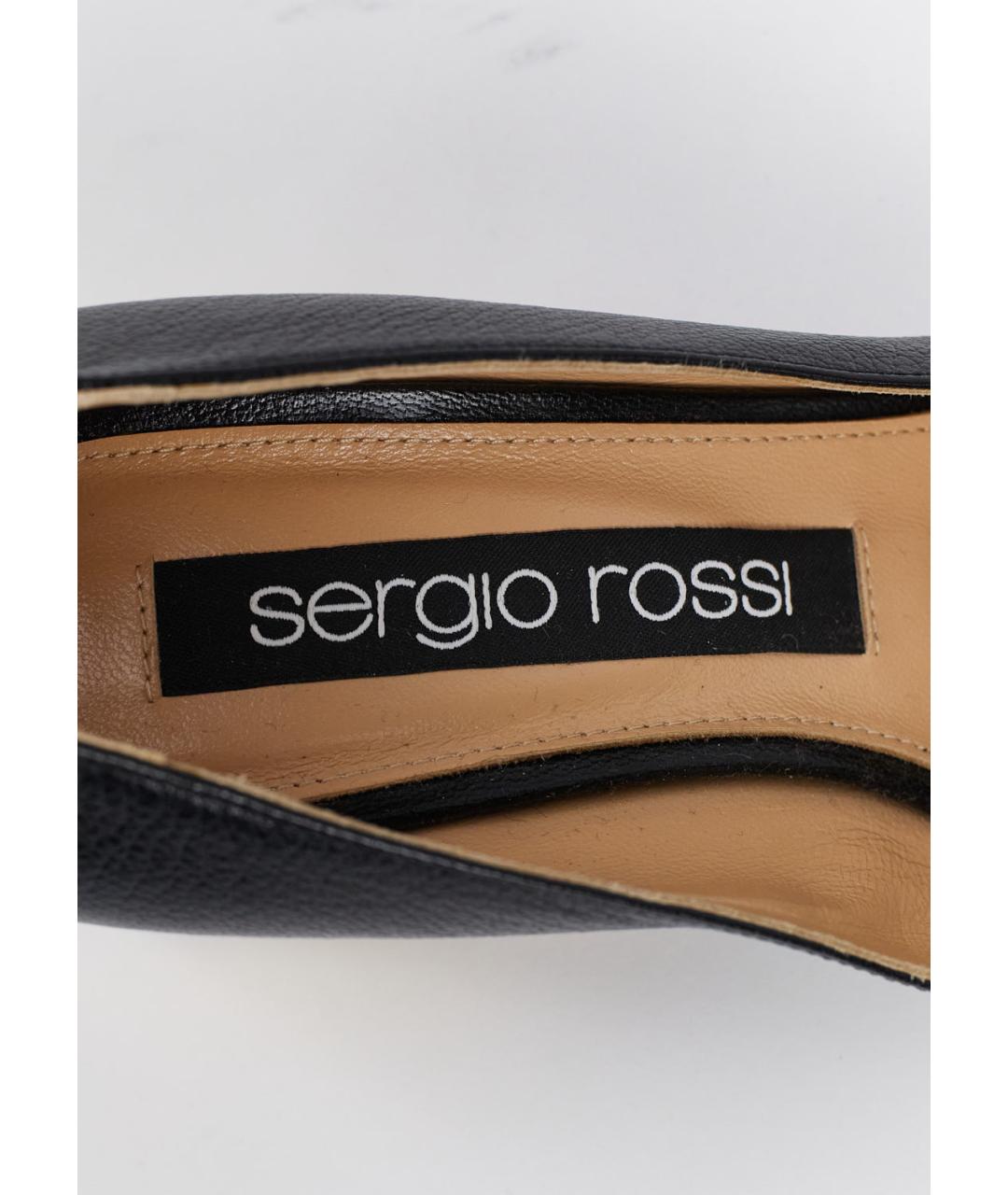 SERGIO ROSSI Черные кожаные туфли, фото 5