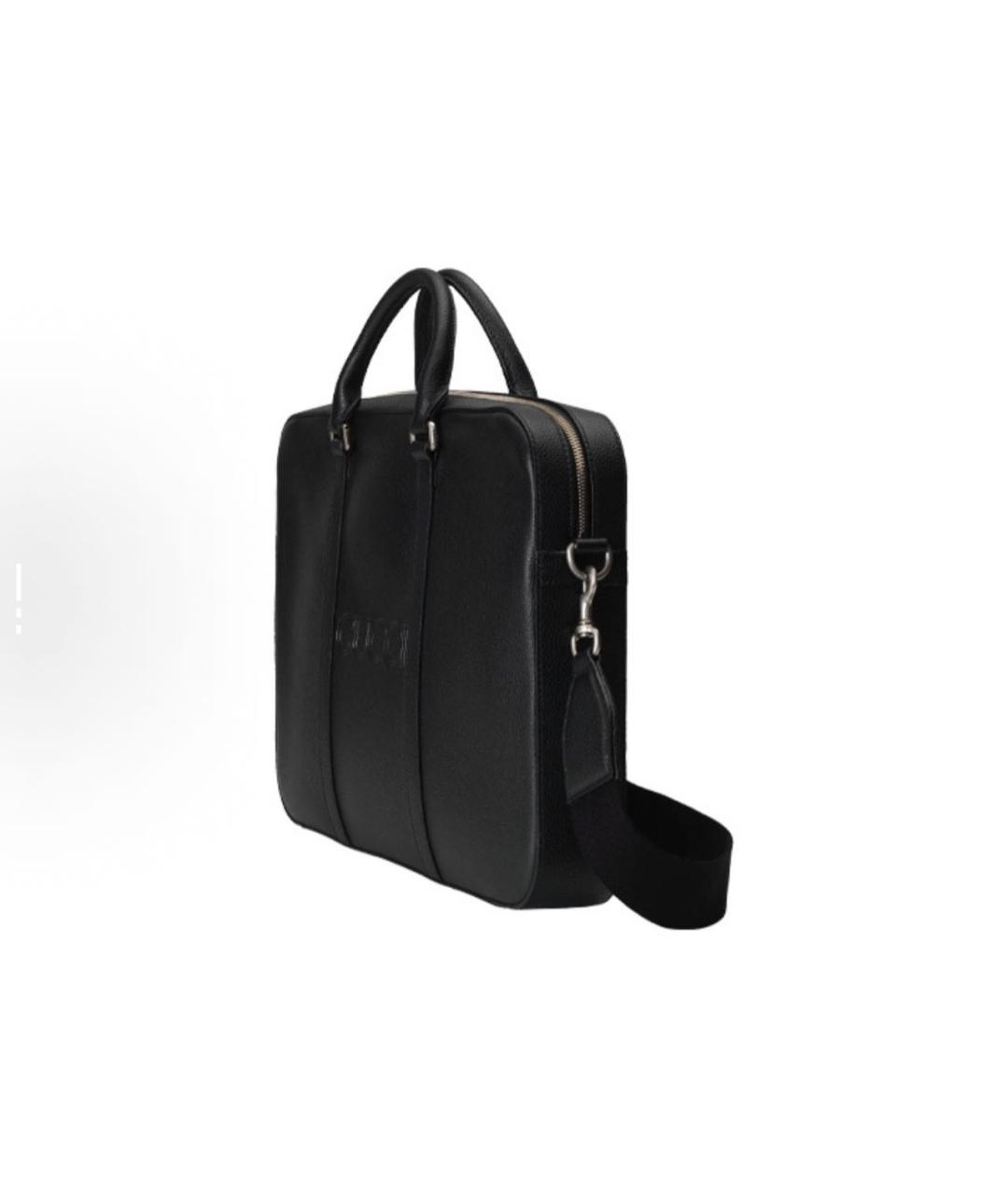 GUCCI Черный кожаный портфель, фото 2