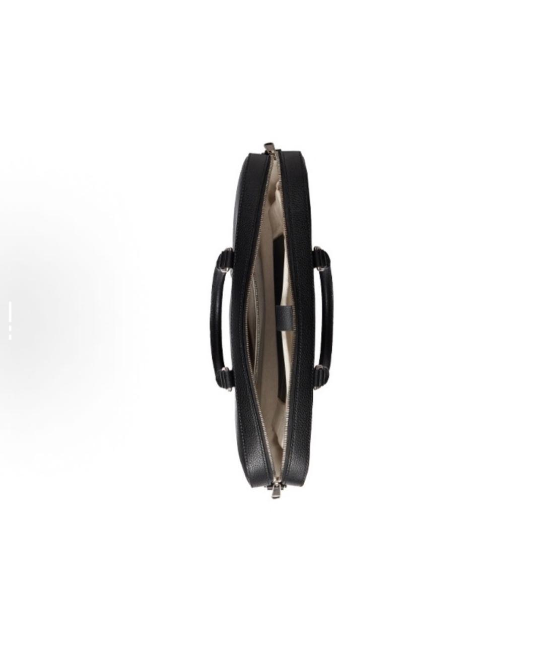 GUCCI Черный кожаный портфель, фото 4