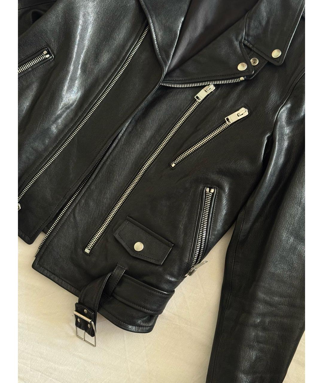 SAINT LAURENT Черная кожаная куртка, фото 5