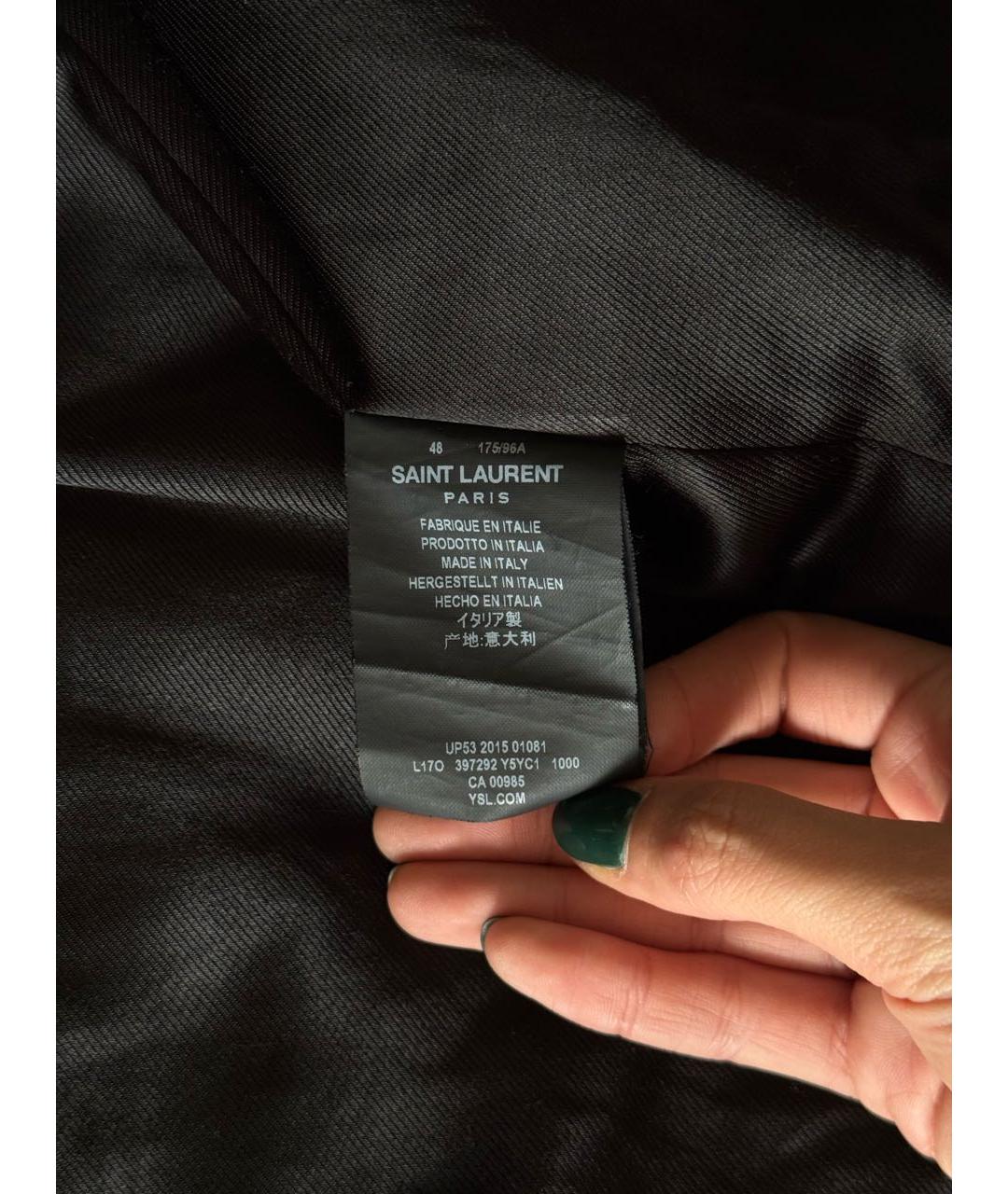 SAINT LAURENT Черная кожаная куртка, фото 4