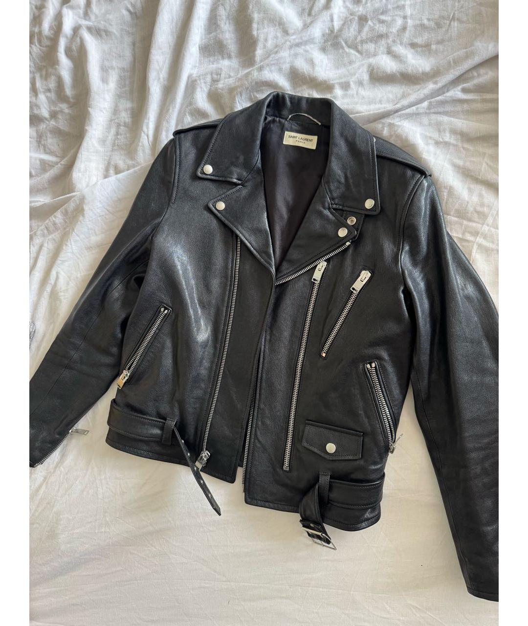 SAINT LAURENT Черная кожаная куртка, фото 6