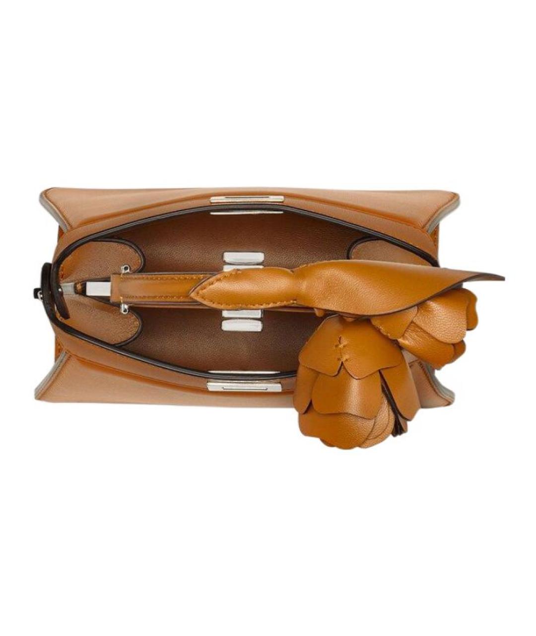 FENDI Коричневая сумка с короткими ручками из лакированной кожи, фото 4