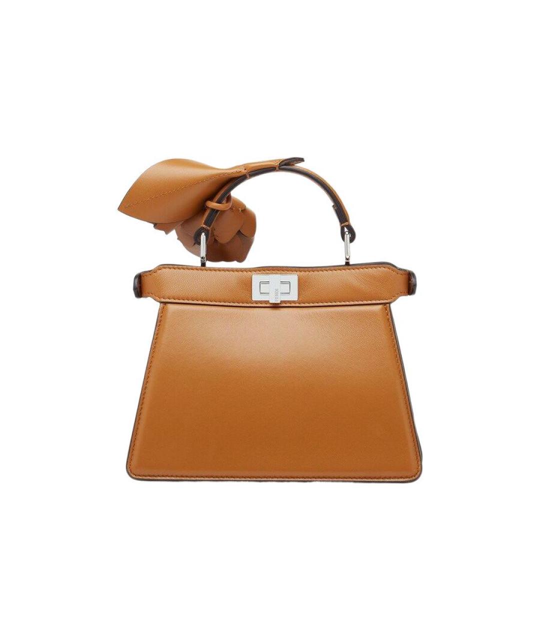 FENDI Коричневая сумка с короткими ручками из лакированной кожи, фото 2