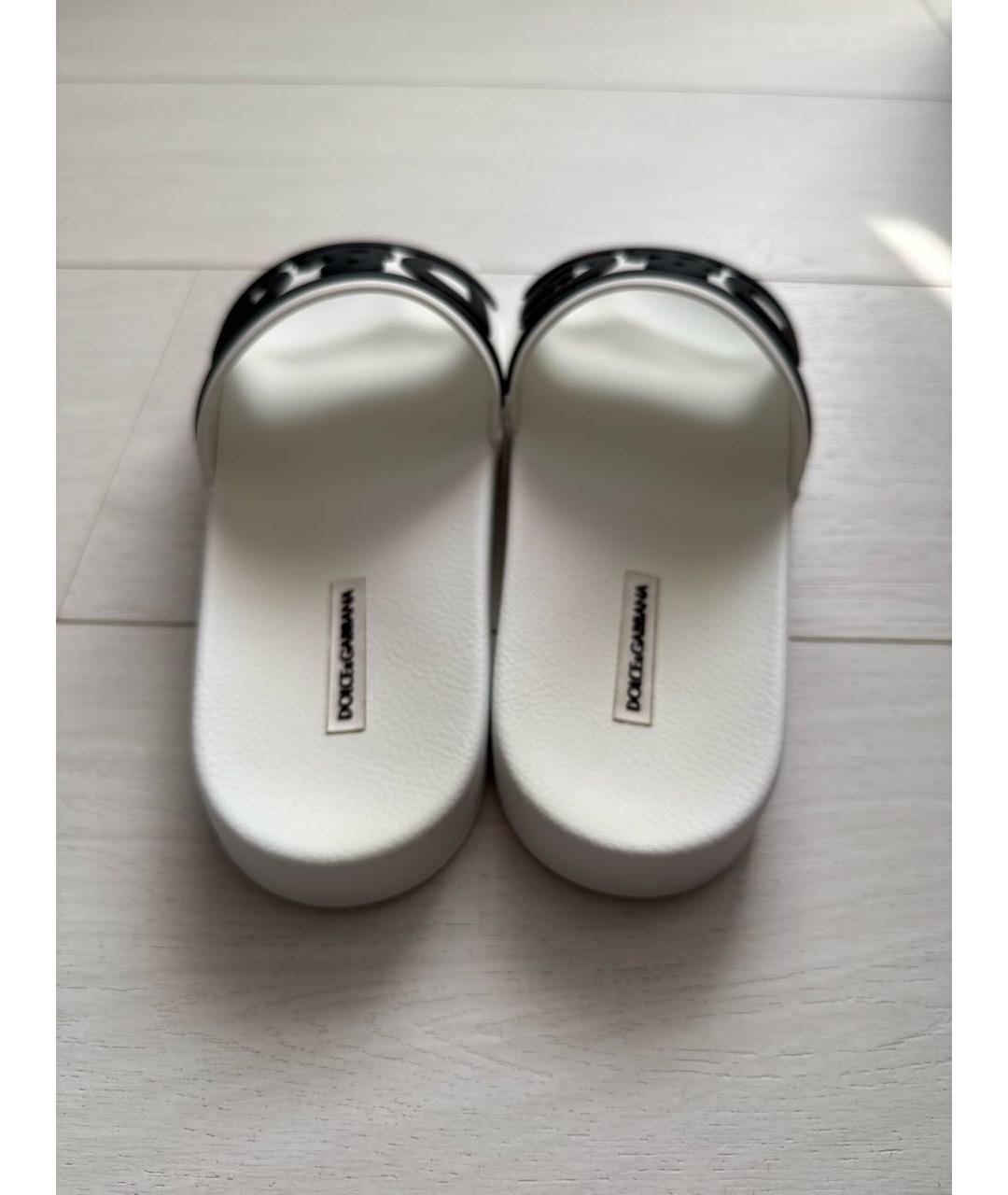DOLCE&GABBANA Белые шлепанцы, фото 4