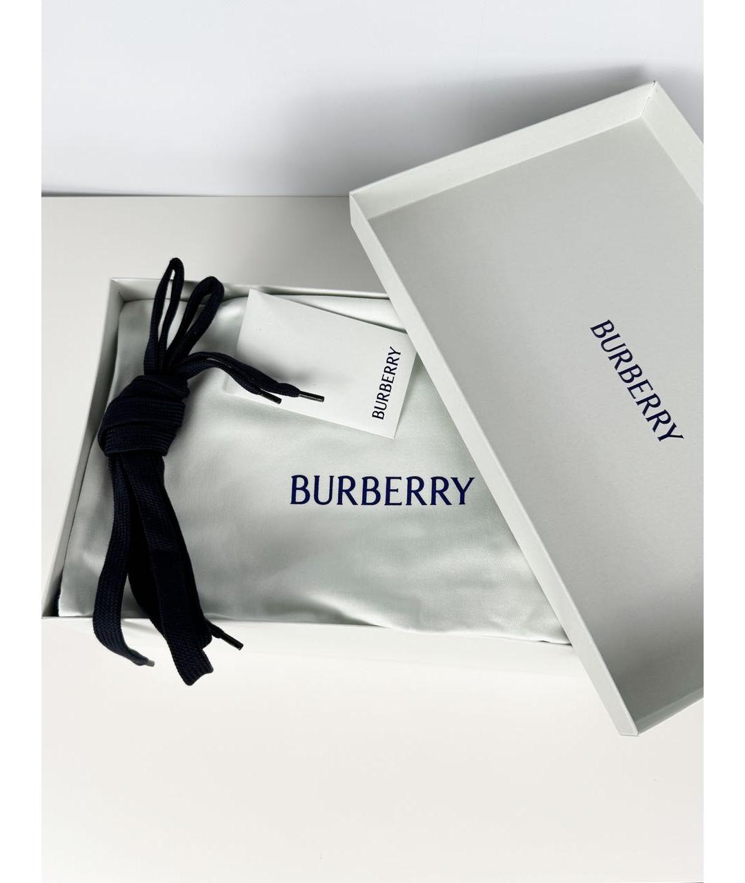 BURBERRY Синие текстильные низкие кроссовки / кеды, фото 2