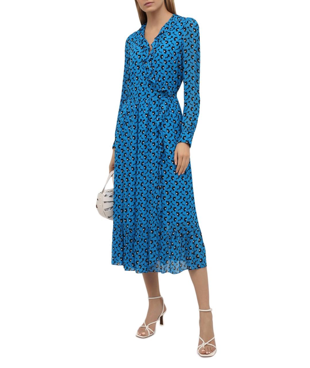 MICHAEL MICHAEL KORS Синее вискозное повседневное платье, фото 6