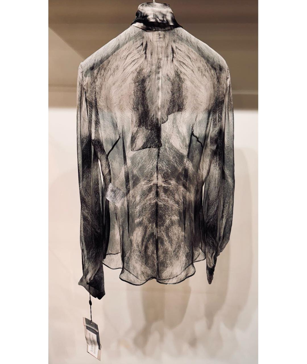 ALEXANDER MCQUEEN Серая шелковая блузы, фото 3