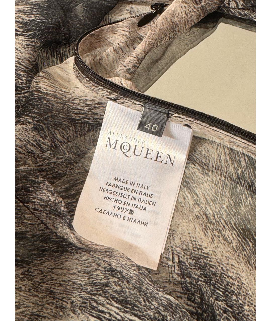 ALEXANDER MCQUEEN Серая шелковая блузы, фото 6