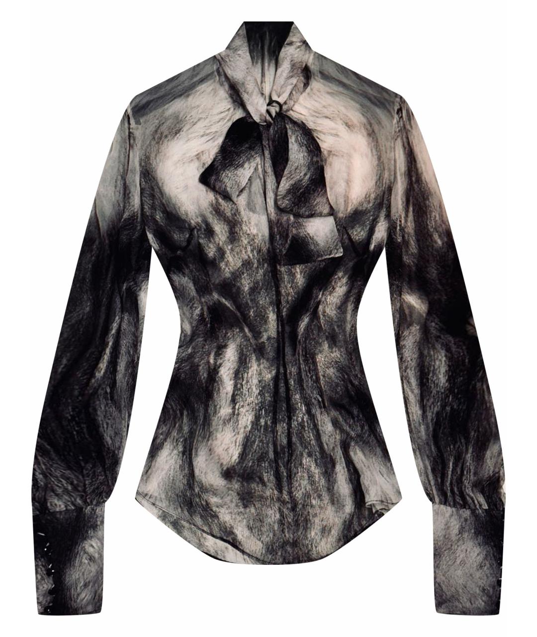 ALEXANDER MCQUEEN Серая шелковая блузы, фото 1