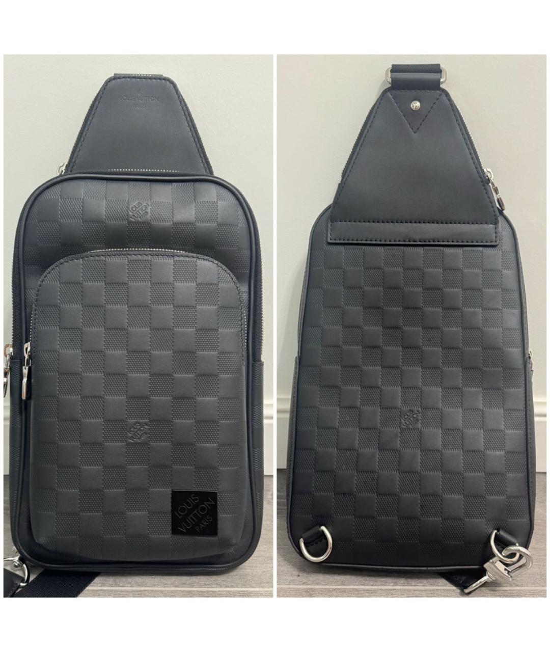 LOUIS VUITTON Черная кожаная сумка на плечо, фото 3