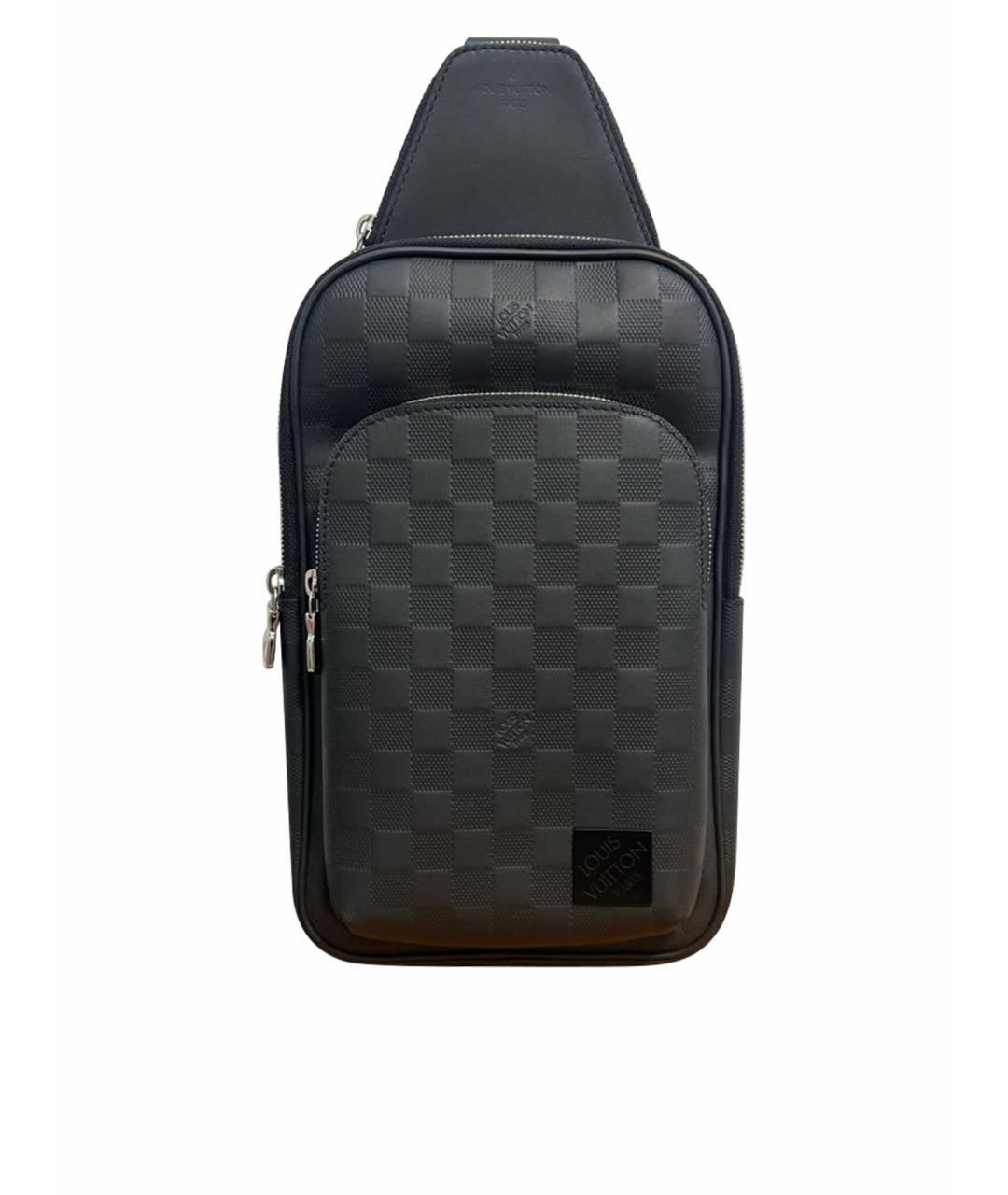 LOUIS VUITTON Черная кожаная сумка на плечо, фото 9