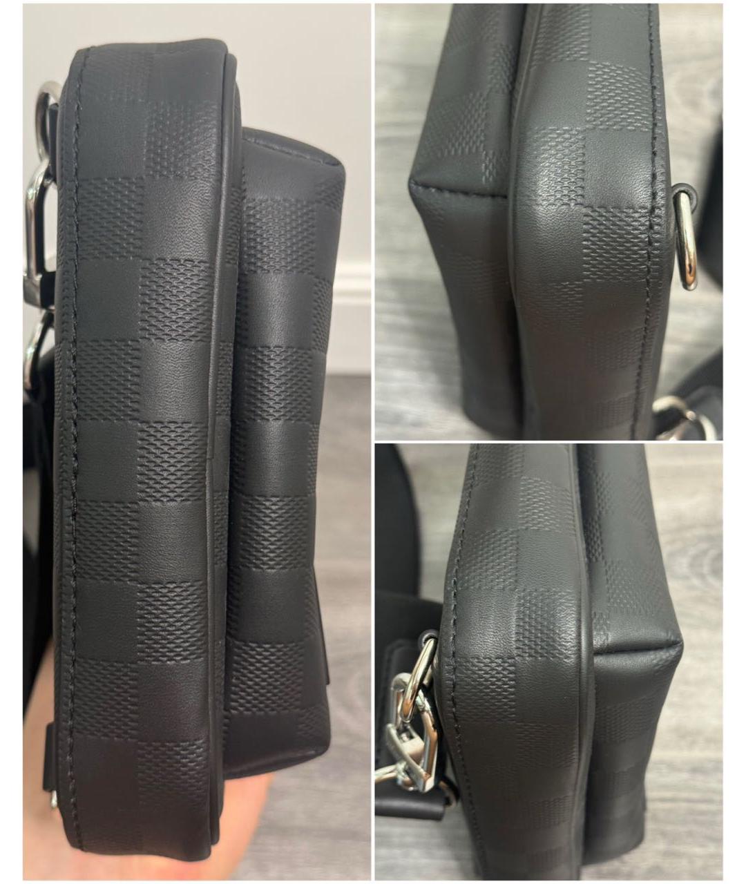 LOUIS VUITTON Черная кожаная сумка на плечо, фото 5