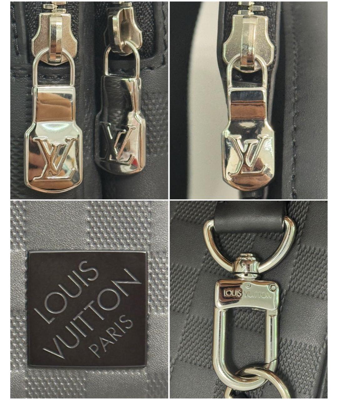 LOUIS VUITTON Черная кожаная сумка на плечо, фото 7
