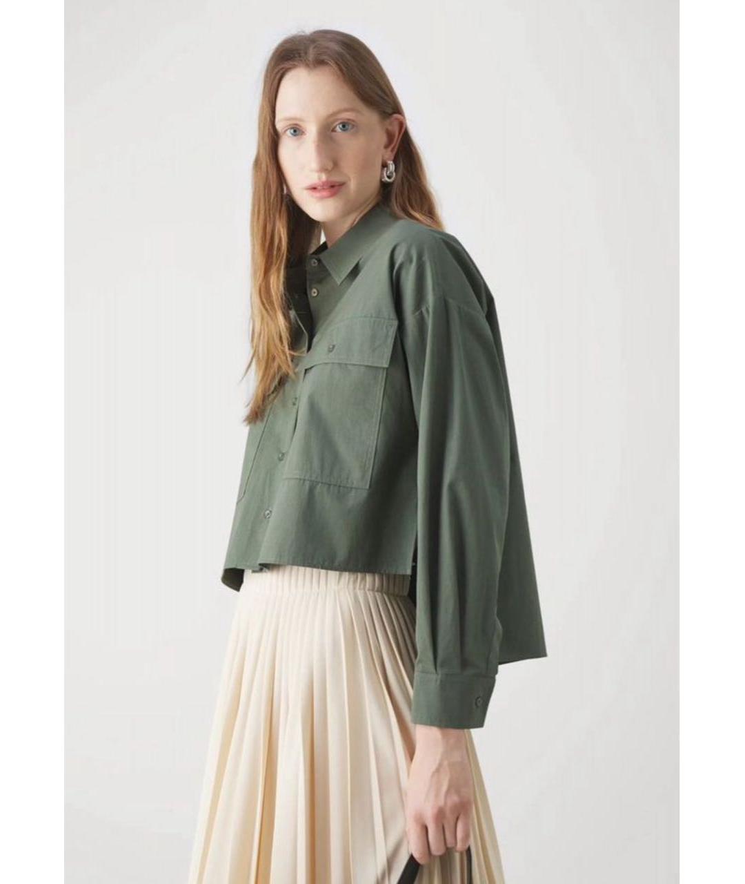 WEEKEND MAX MARA Зеленая хлопковая рубашка, фото 5
