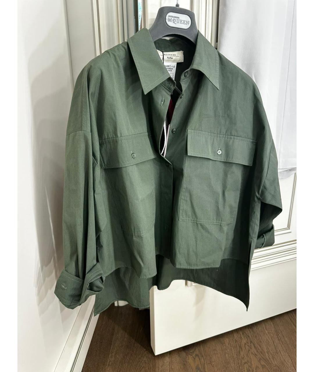 WEEKEND MAX MARA Зеленая хлопковая рубашка, фото 2