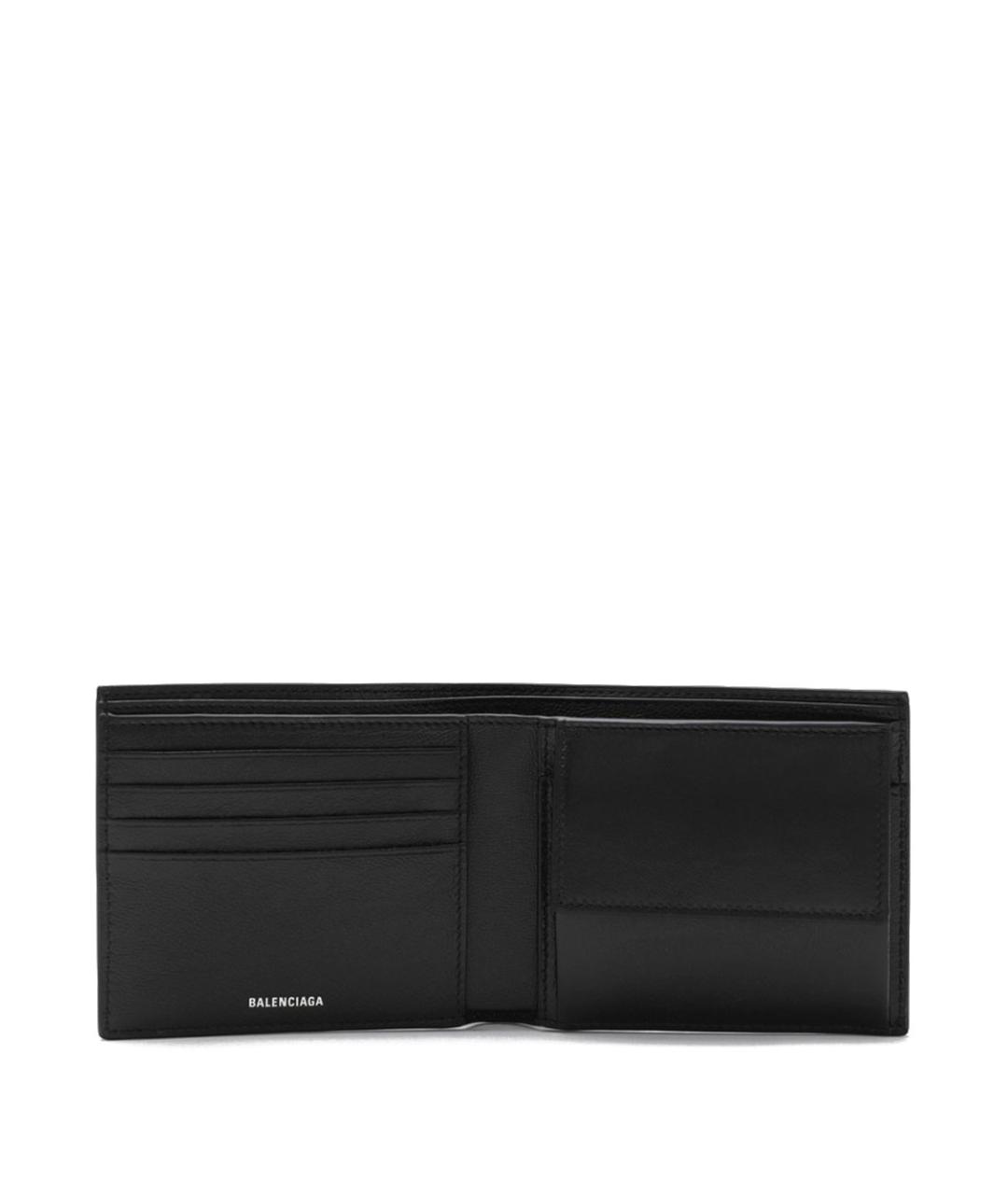 BALENCIAGA Черный кожаный кошелек, фото 2