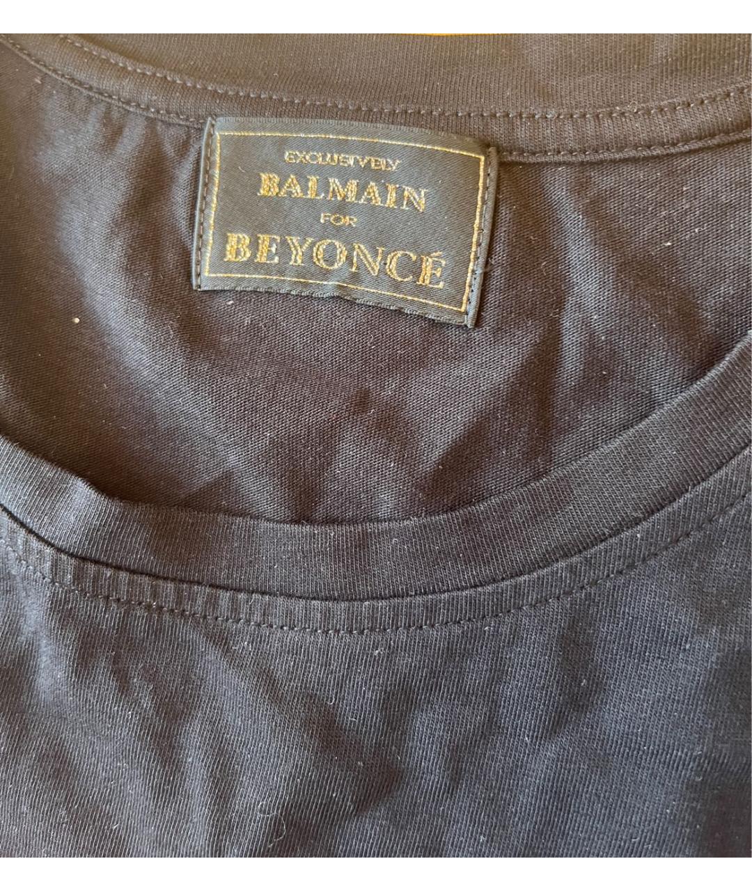 BALMAIN Черная хлопковая футболка, фото 2