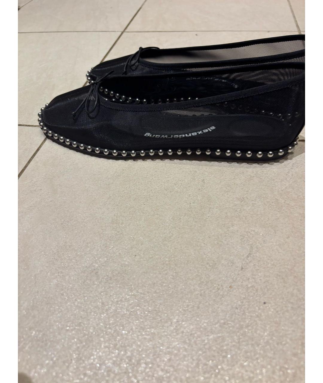 ALEXANDER WANG Черные кожаные балетки, фото 5