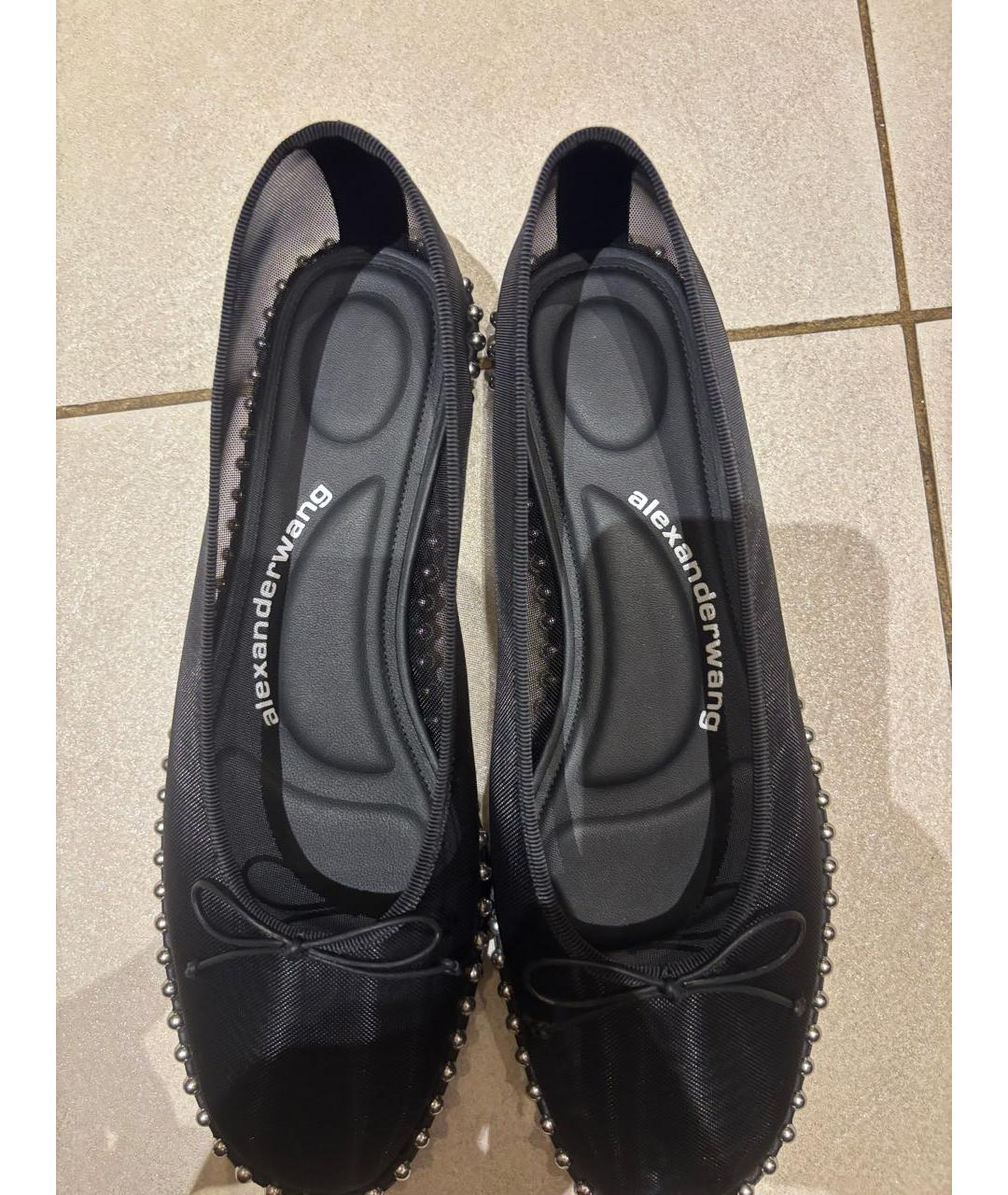 ALEXANDER WANG Черные кожаные балетки, фото 3