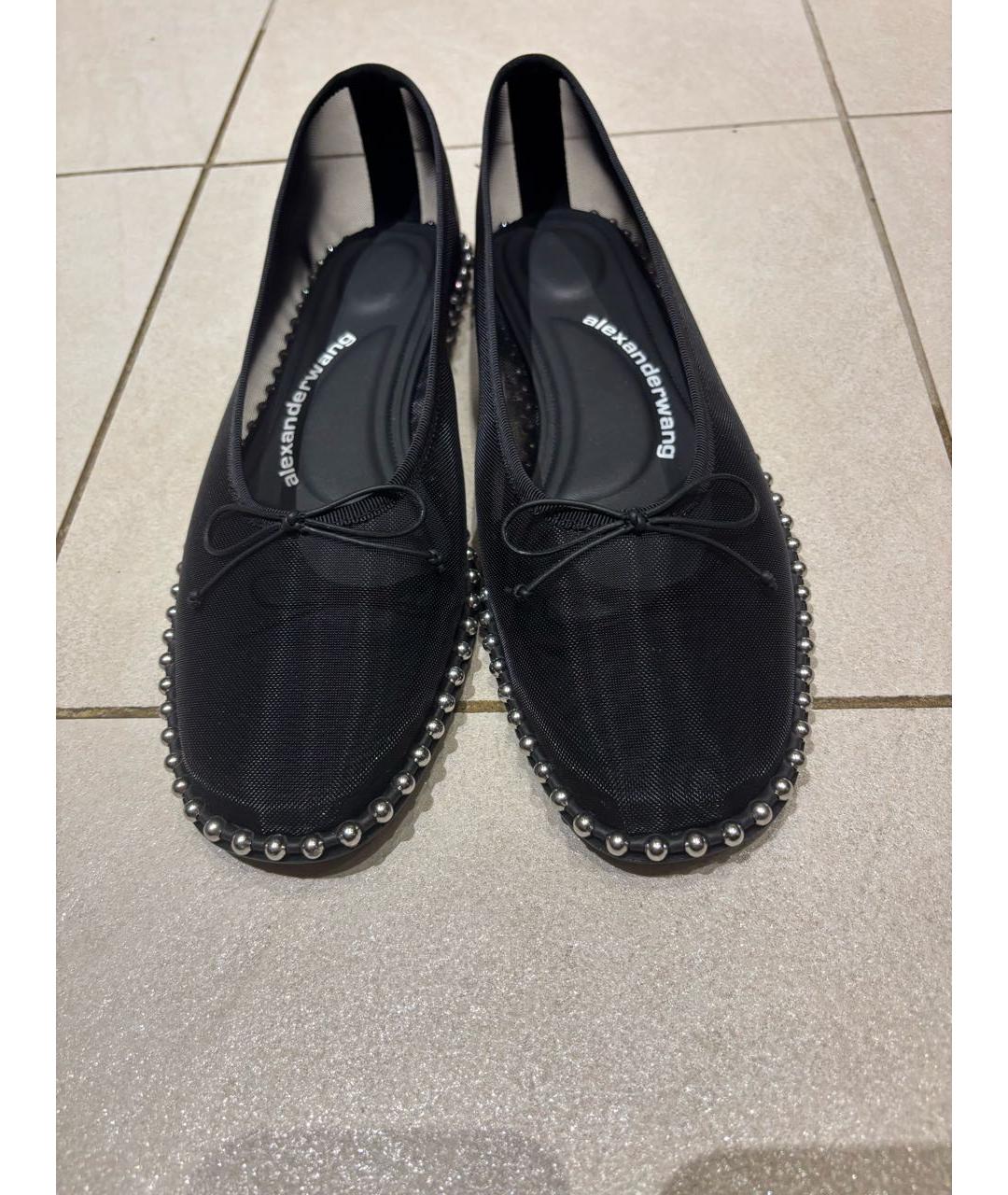 ALEXANDER WANG Черные кожаные балетки, фото 2