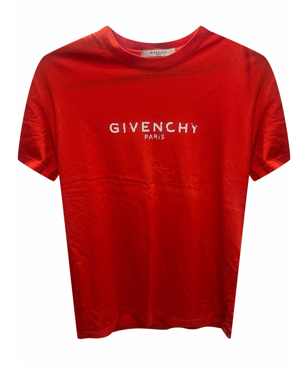 GIVENCHY Красная хлопковая футболка, фото 1