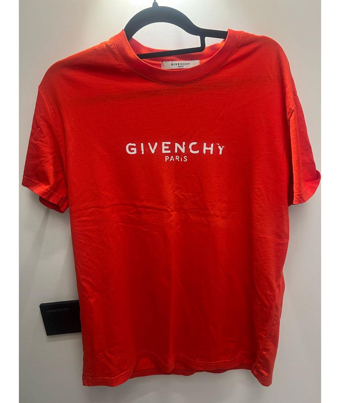 GIVENCHY Красная хлопковая футболка, фото 3