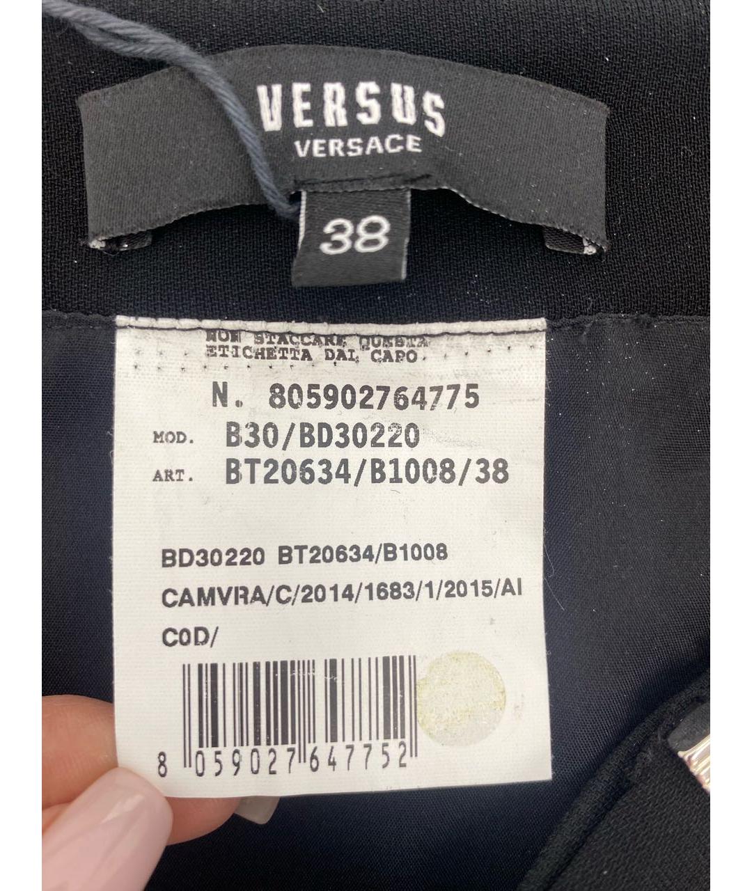 VERSUS VERSACE Черная полиэстеровая юбка мини, фото 4