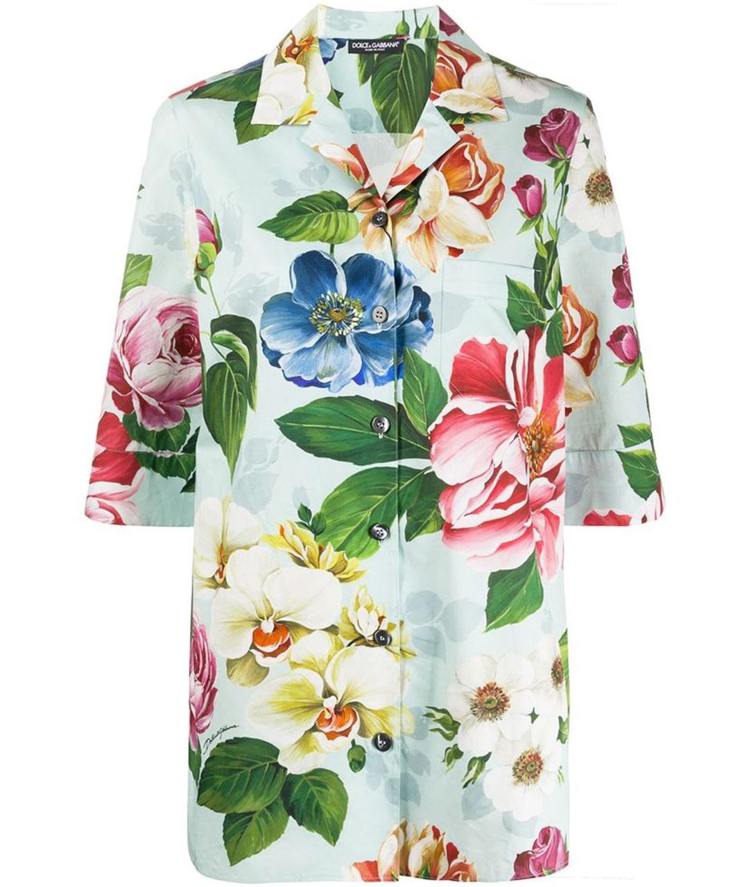 DOLCE&GABBANA Бирюзовая хлопковая рубашка, фото 1