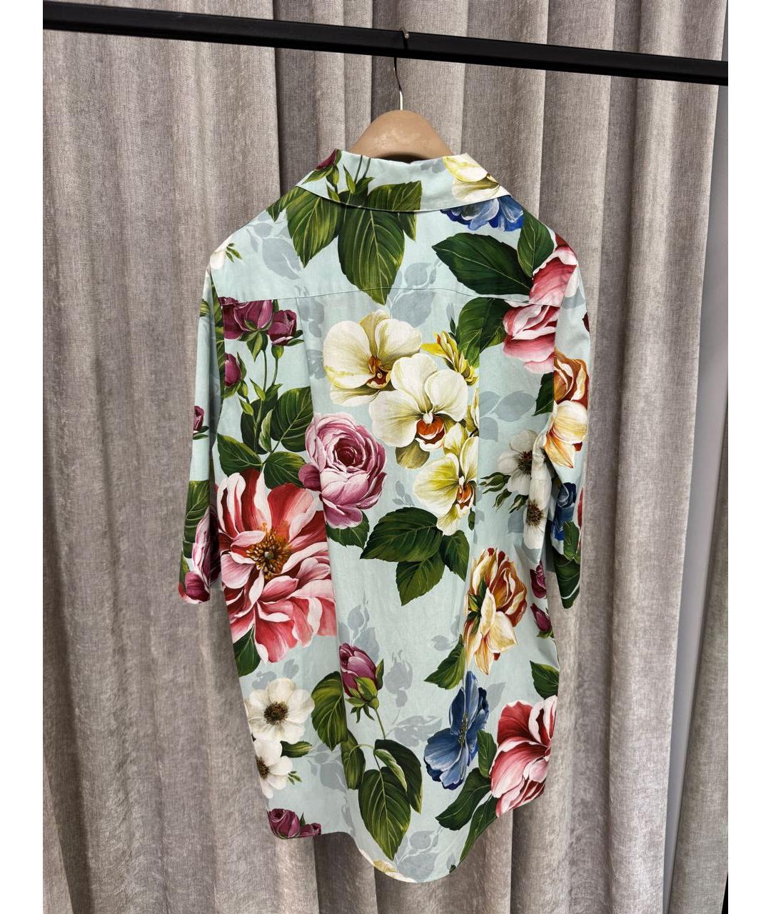 DOLCE&GABBANA Бирюзовая хлопковая рубашка, фото 2