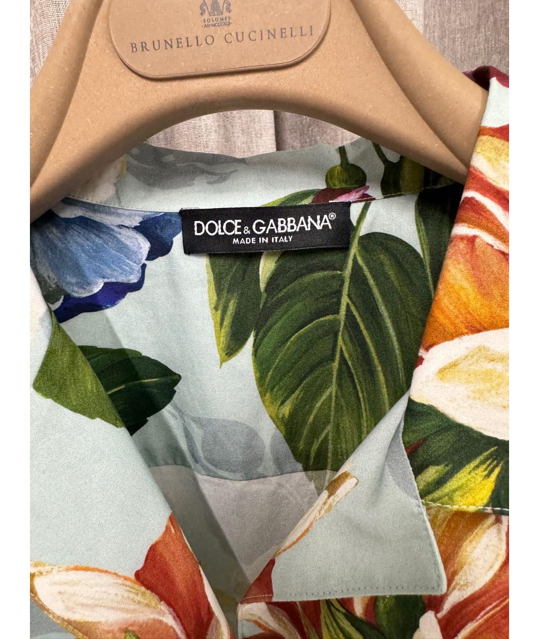 DOLCE&GABBANA Бирюзовая хлопковая рубашка, фото 3