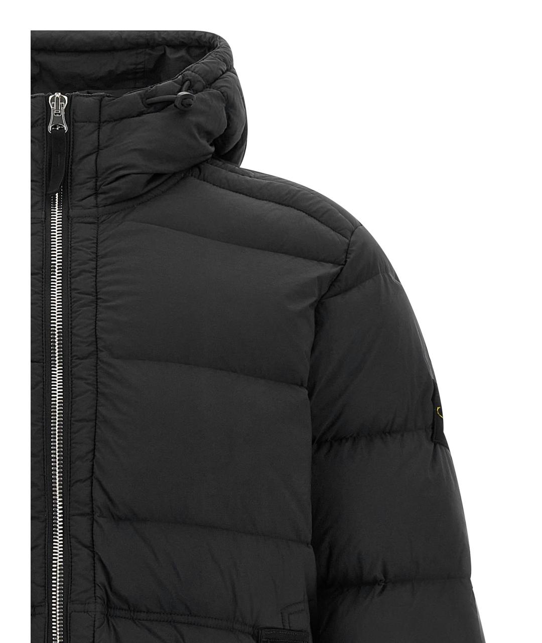 STONE ISLAND Черный полиамидовый пуховик, фото 3
