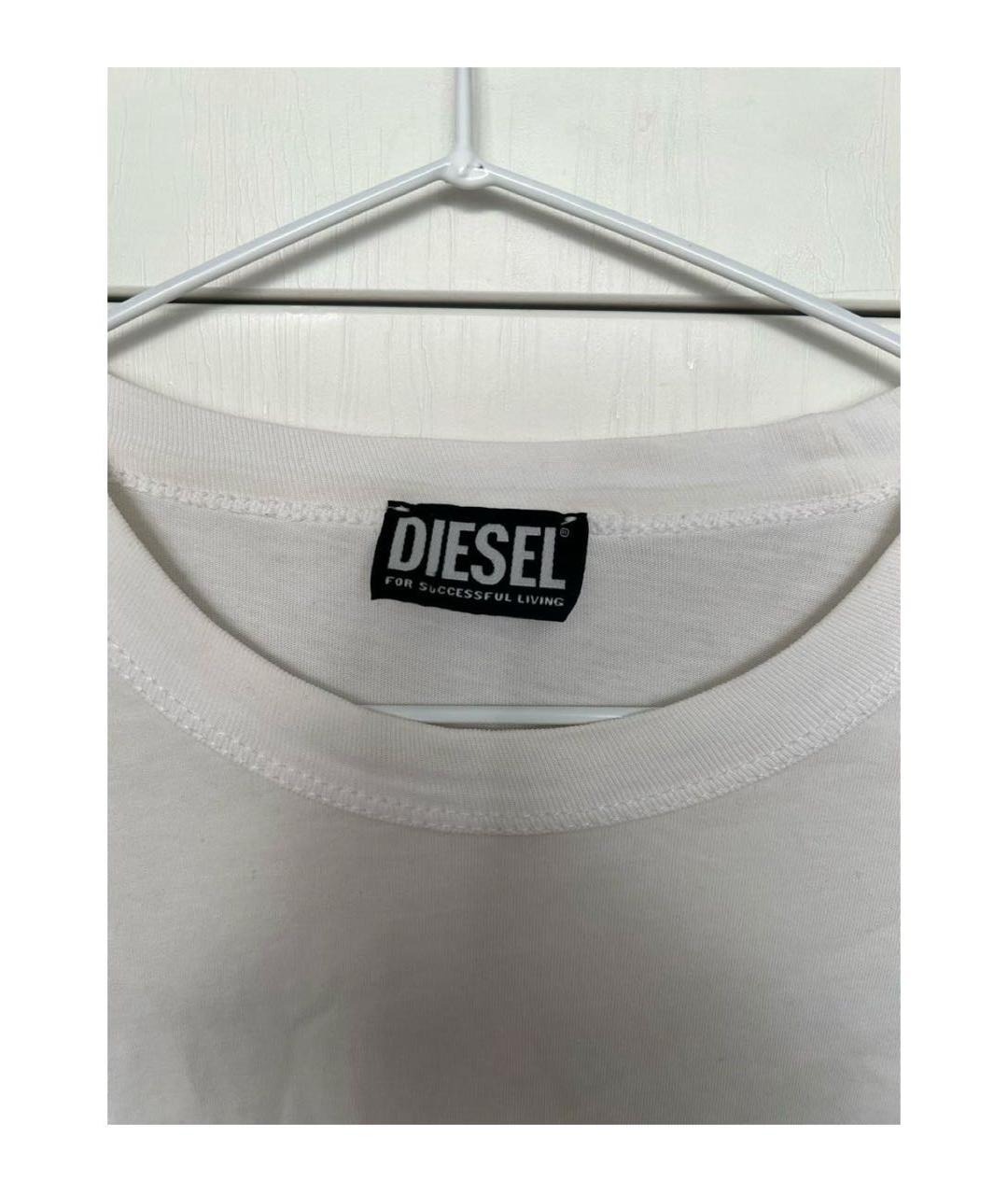 DIESEL Белая хлопковая футболка, фото 3