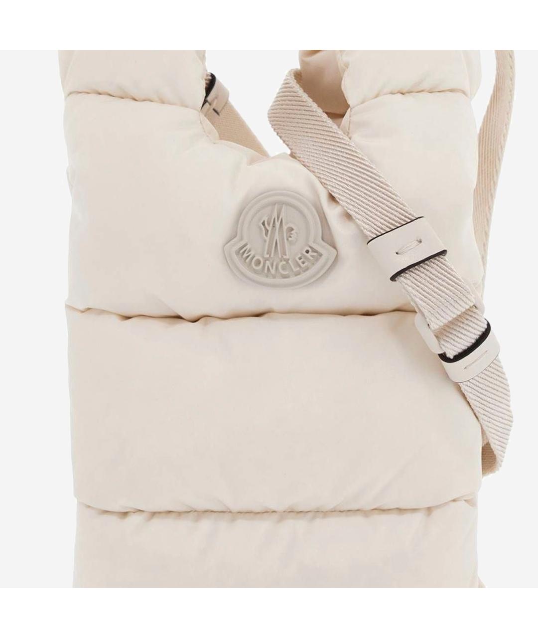 MONCLER Белая синтетическая сумка тоут, фото 2