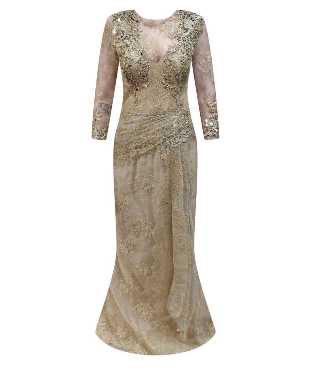 ZUHAIR MURAD Золотое полиэстеровое вечернее платье, фото 1