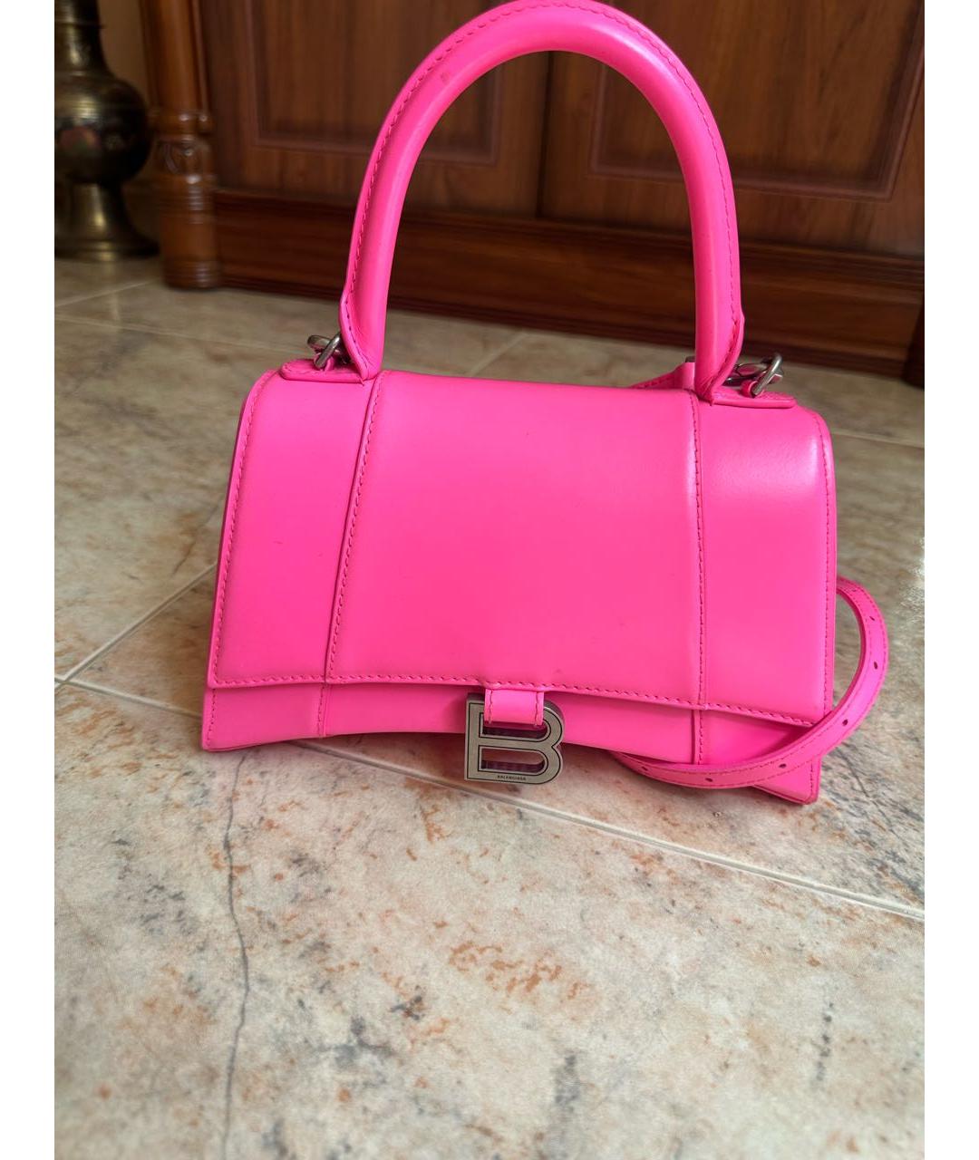 BALENCIAGA Фуксия кожаная сумка через плечо, фото 7