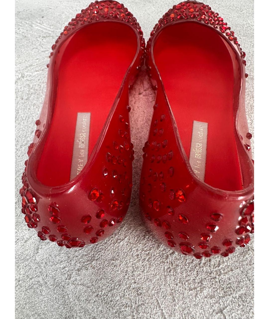 VIVIENNE WESTWOOD Красные резиновые балетки, фото 4