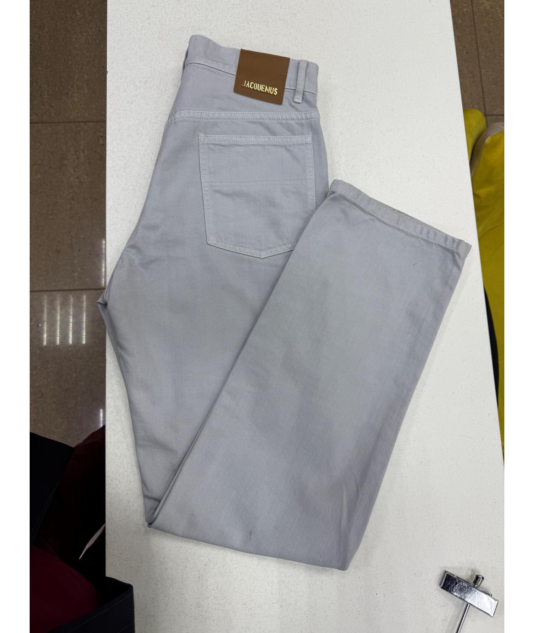JACQUEMUS Голубые хлопковые прямые джинсы, фото 7