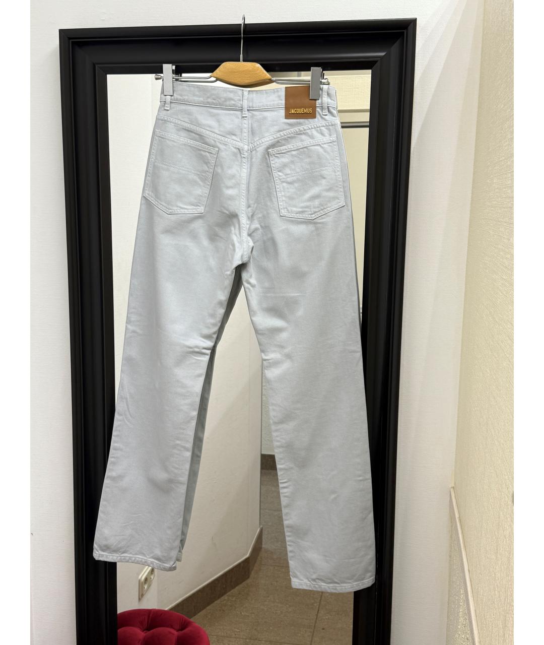 JACQUEMUS Голубые хлопковые прямые джинсы, фото 2