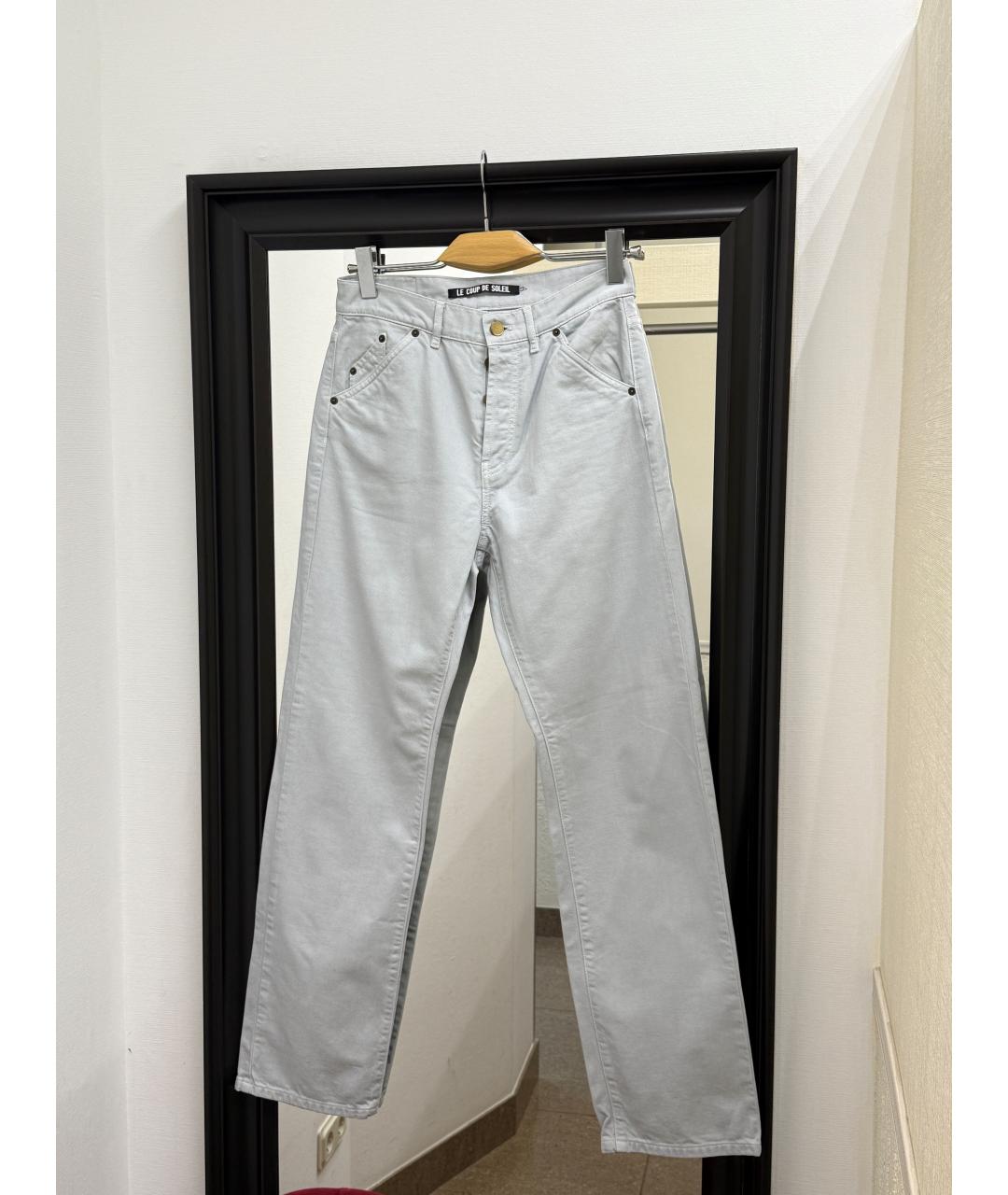 JACQUEMUS Голубые хлопковые прямые джинсы, фото 8