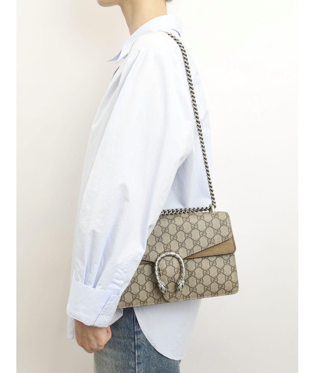 GUCCI Бежевая кожаная сумка через плечо, фото 8