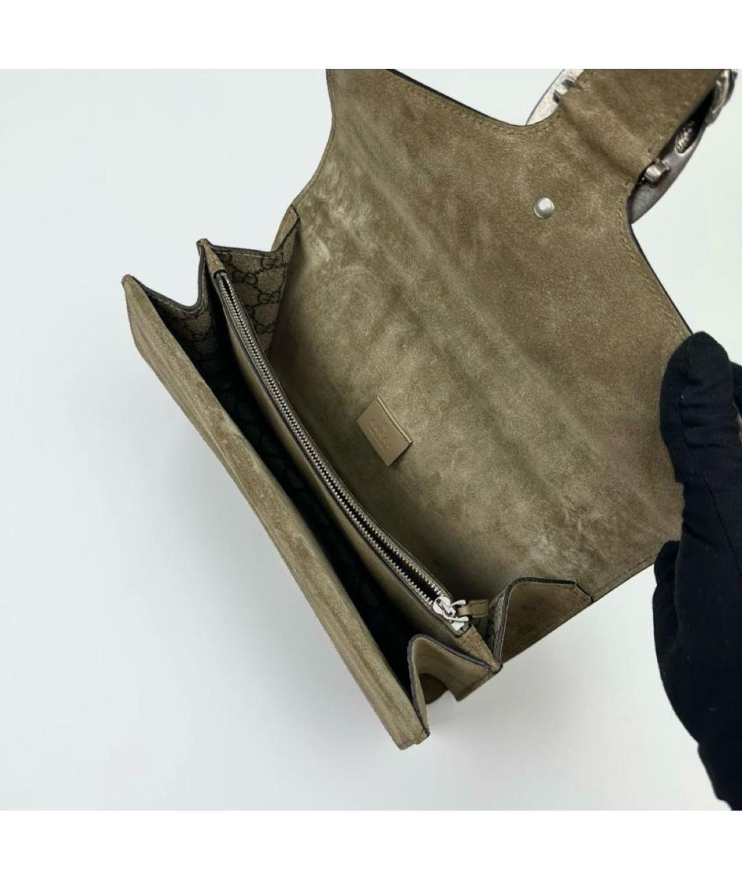 GUCCI Бежевая кожаная сумка через плечо, фото 4