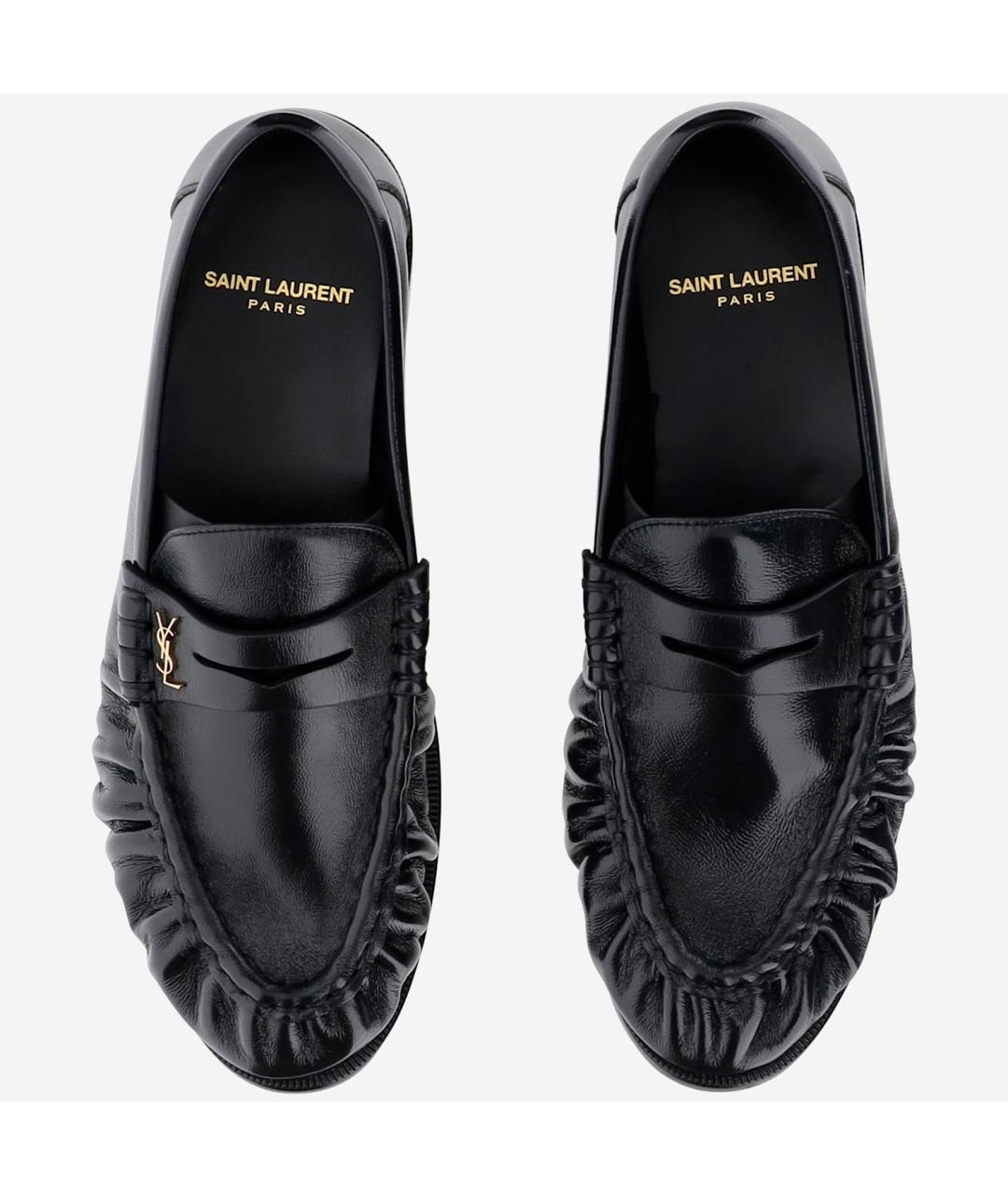 SAINT LAURENT Черные кожаные лоферы, фото 2