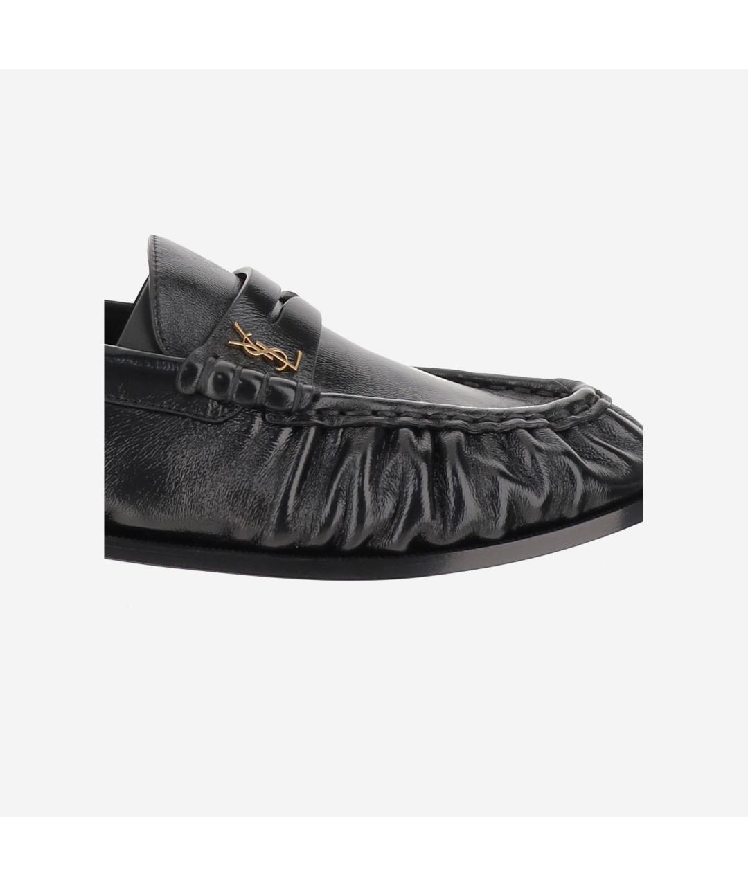 SAINT LAURENT Черные кожаные лоферы, фото 5
